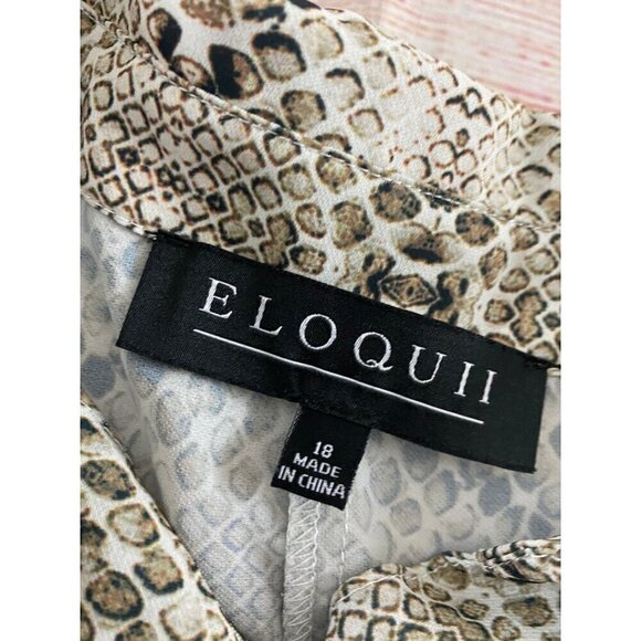 Eloquii Animal Print Short Sleeve Collared Button Down Shirt - 18 - Picture 8 of 10